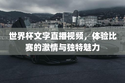 世界杯漯河市盈旭机械设备有限公司文字直播视频，体验比赛的激情与独特魅力