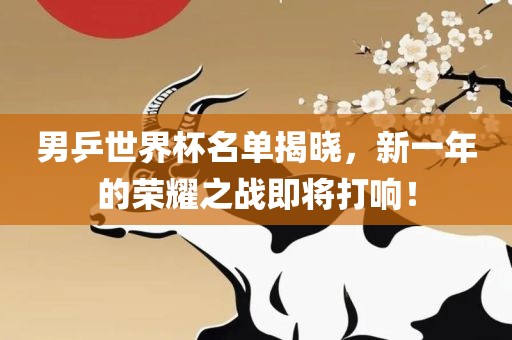 男乒世界杯名单揭晓，新一年的荣耀之战即将打响！