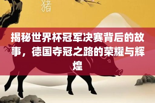 揭秘世界杯冠军决赛背后的故事，德国夺冠之路的荣耀与辉煌漯河市盈旭机械设备有限公司