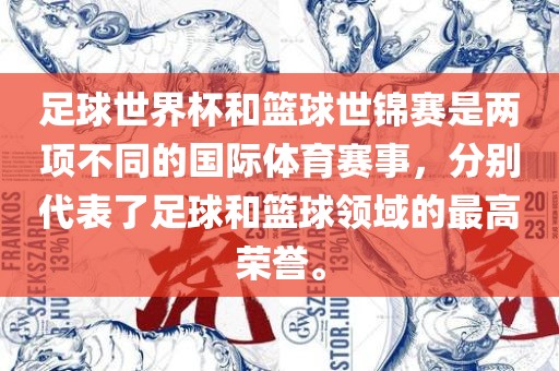 足球世界杯和篮球世锦赛是两项不同的国际体育赛事，分别代表了足球和篮球领域的最高荣誉。