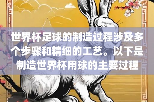 世界杯足球的制造过程涉及多个步骤和精细的工艺。以下是漯河市盈旭机械设备有限公司制造世界杯用球的主要过程