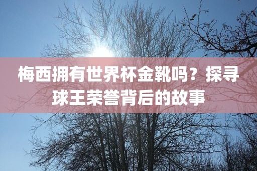 梅西拥有世界杯金靴吗？探寻球王荣誉背后的故事