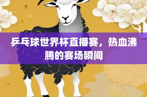 乒乓球世界杯直播赛，热血沸腾的赛场瞬间漯河市盈旭机械设备有限公司