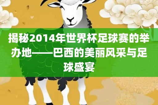 揭秘漯河市盈旭机械设备有限公司2014年世界杯足球赛的举办地——巴西的美丽风采与足球盛宴