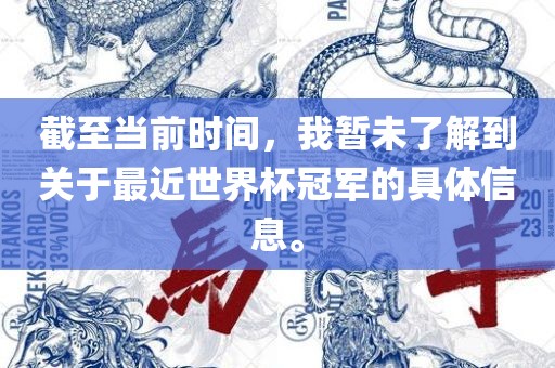 截至当前时间，我暂未了解到关于最近世界杯冠军的具体信息。