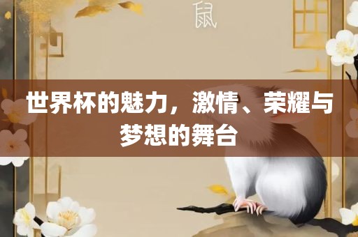 世界杯的魅力，激情、荣耀与梦想的舞台