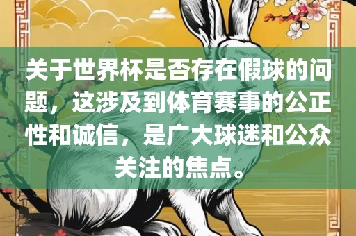 关于世界杯是否存在假球的问题，这涉及到体育赛事的公正性和诚信，是广大球迷和公众关注的焦点。