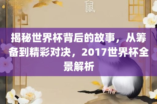 揭秘世界杯背后的故事，从筹备到精彩对决，2017世界杯全景解析