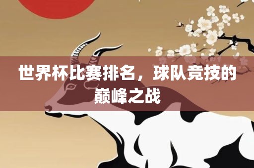 世界杯比赛排名，球队竞技的巅峰之战