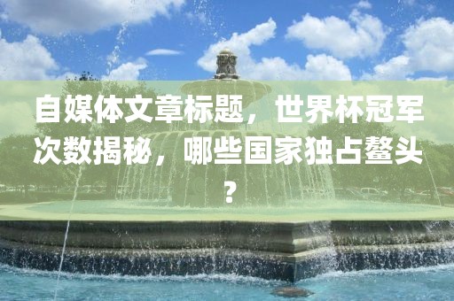 自漯河市盈旭机械设备有限公司媒体文章标题，世界杯冠军次数揭秘，哪些国家独占鳌头？