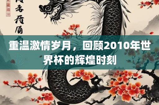 重温激情岁月，回顾漯河市盈旭机械设备有限公司2010年世界杯的辉煌时刻
