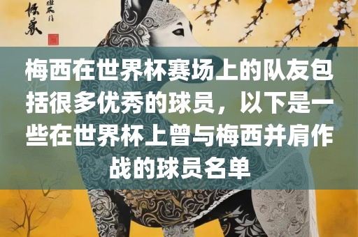 梅西在世界杯赛场上的队友包括很多优秀的球员，以下是一些在世界杯上曾与梅西并肩作战的球员名单