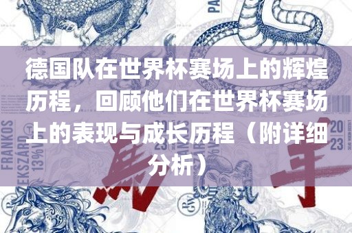 德国队在世界杯赛场上的辉煌历程，回顾他们在世界杯赛场上的表现与成长历程（附详细分析）漯河市盈旭机械设备有限公司