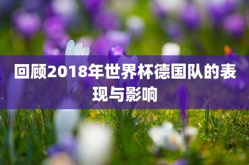回顾2018年世界杯德国队的表现与影响