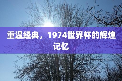 重温经典，1974世界杯的辉煌记忆