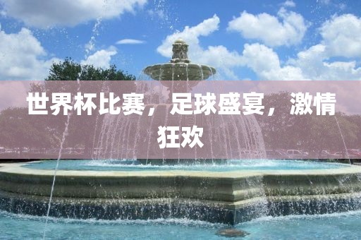 世界杯比赛，足球盛宴，激情狂欢漯河市盈旭机械设备有限公司