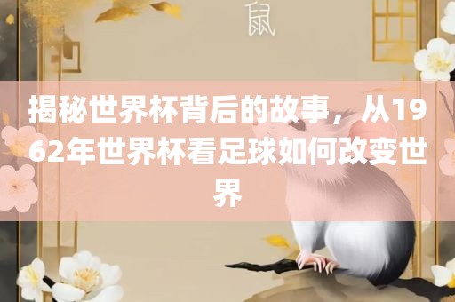 揭秘世界杯背后的故事，从1962年世界杯看足球如何改变世界漯河市盈旭机械设备有限公司