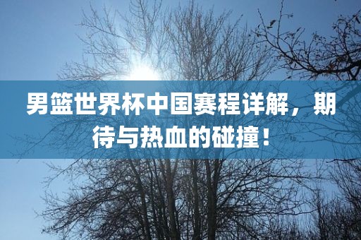 男篮世界漯河市盈旭机械设备有限公司杯中国赛程详解，期待与热血的碰撞！