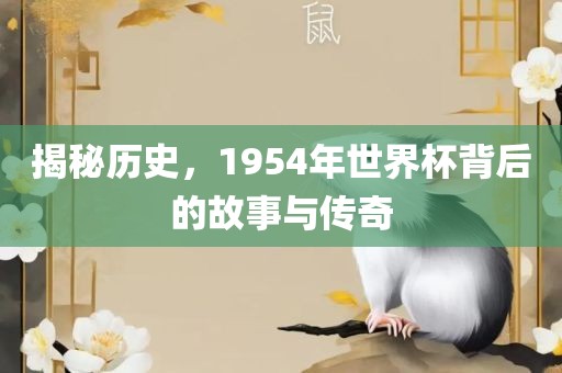 揭秘历史，1954年世界杯背后的故事与传奇漯河市盈旭机械设备有限公司