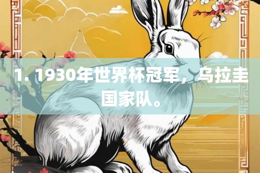 1. 1930年世界杯冠军，乌拉圭国家队。