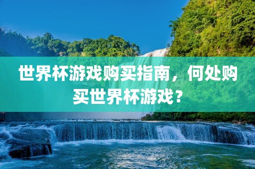 世界杯游戏购买指南，何处购买世界杯游戏？漯河市盈旭机械设备有限公司