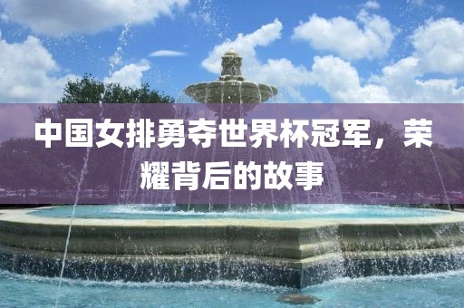 中国女排勇夺世界杯冠军，荣耀背后的故事漯河市盈旭机械设备有限公司