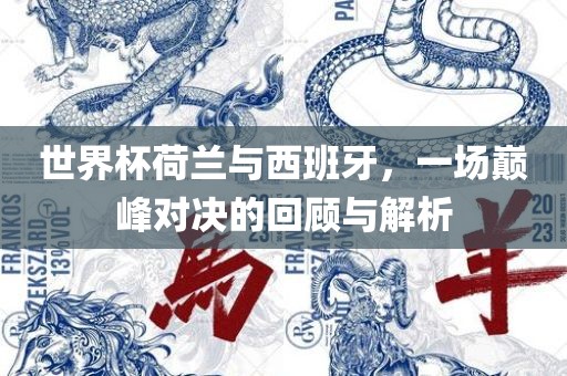 世界杯荷兰与西班牙，一场巅峰对决的漯河市盈旭机械设备有限公司回顾与解析