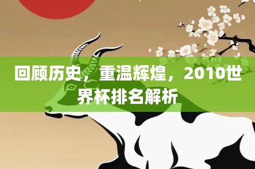 回顾历史，重温辉煌，2010世界杯排名解析漯河市盈旭机械设备有限公司