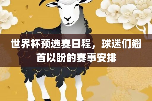 世界杯预选赛日程，球迷们翘首以盼的赛事安排漯河市盈旭机械设备有限公司