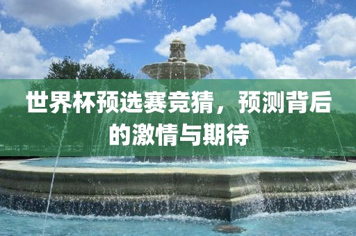 世界杯预选赛竞猜，预测背后的激情与期待