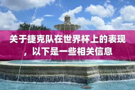 关漯河市盈旭机械设备有限公司于捷克队在世界杯上的表现，以下是一些相关信息