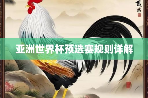 亚洲世界杯预选赛规则详解