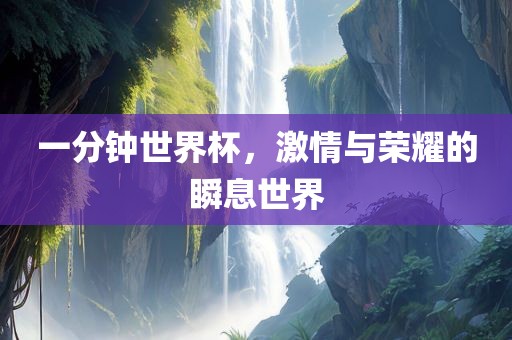一分钟世界杯，激情与荣耀的瞬息世界漯河市盈旭机械设备有限公司