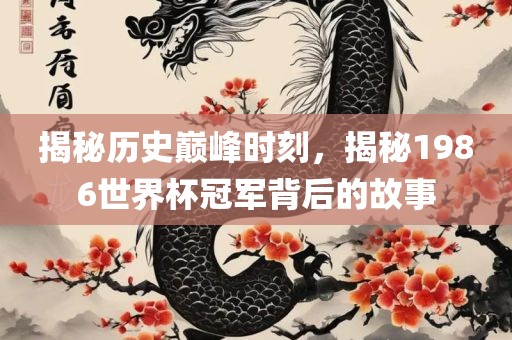 揭秘历史巅峰时刻，揭秘1986世界杯冠军背后的故事