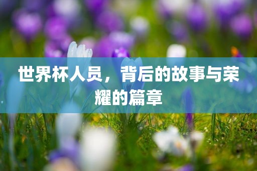 世界杯人员，背后的故事与荣耀的篇章漯河市盈旭机械设备有限公司