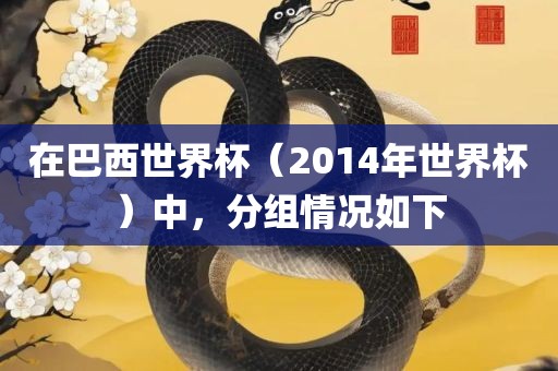 在巴西世界杯（2014年世界杯）中，分组情况如下漯河市盈旭机械设备有限公司