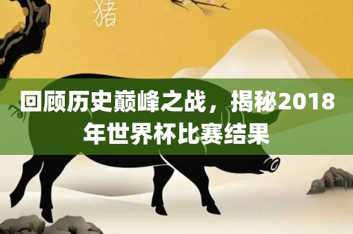 回顾历史巅峰之战，揭秘漯河市盈旭机械设备有限公司2018年世界杯比赛结果