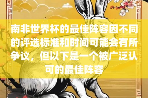 南非世界杯的最佳阵容因不同的评选标准和时间可能会有所争议，但以下是一个被广泛认可的最佳阵容