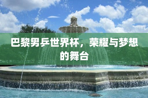 巴黎男乒世界杯，荣耀与梦想的舞台