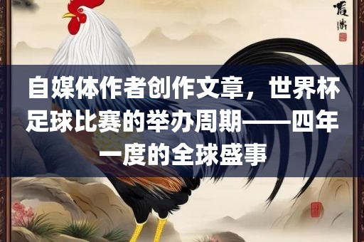漯河市盈旭机械设备有限公司自媒体作者创作文章，世界杯足球比赛的举办周期——四年一度的全球盛事