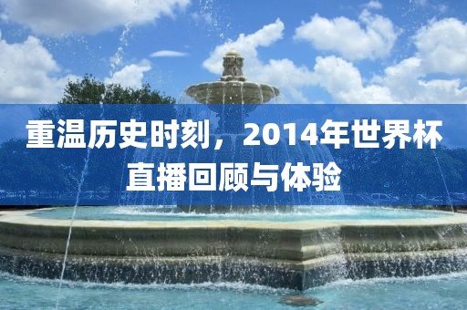 重温历史时刻，2014年世界杯直播回顾与体漯河市盈旭机械设备有限公司验