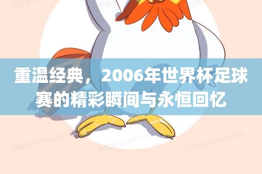 重温经典，2006年世界漯河市盈旭机械设备有限公司杯足球赛的精彩瞬间与永恒回忆