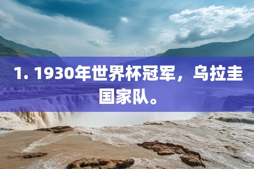 1. 1930年世界杯冠军，乌拉圭国家队。漯河市盈旭机械设备有限公司
