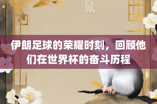 伊朗足球的荣耀时刻，回顾他们在世界杯的奋斗历程