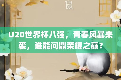 U20世界杯八强，青春风暴来袭，谁能问鼎荣耀之巅？