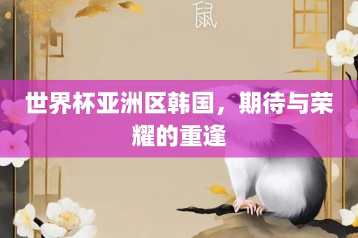 世界杯亚洲区韩国，期待与荣耀的重逢