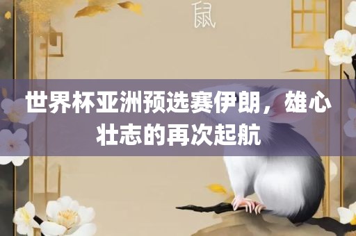 世界杯亚洲预选赛伊朗，雄心壮志的再次起航