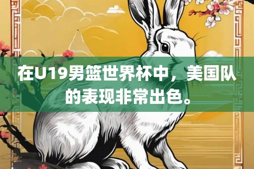 在U19男篮世界杯中，美国队的表现非常出色。