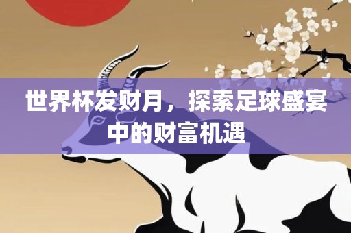 世界杯发财月，探索足球盛宴中的财富机遇漯河市盈旭机械设备有限公司