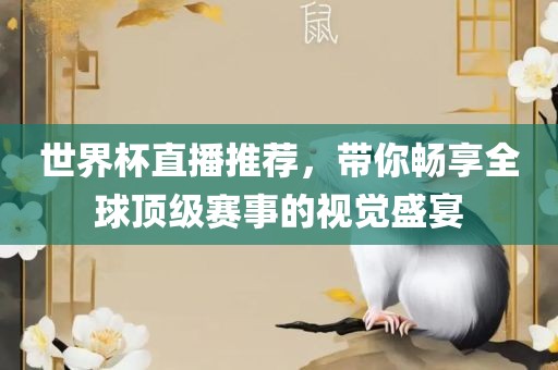 世界杯直播推荐，带你畅享全球顶级赛事的视觉盛宴漯河市盈旭机械设备有限公司